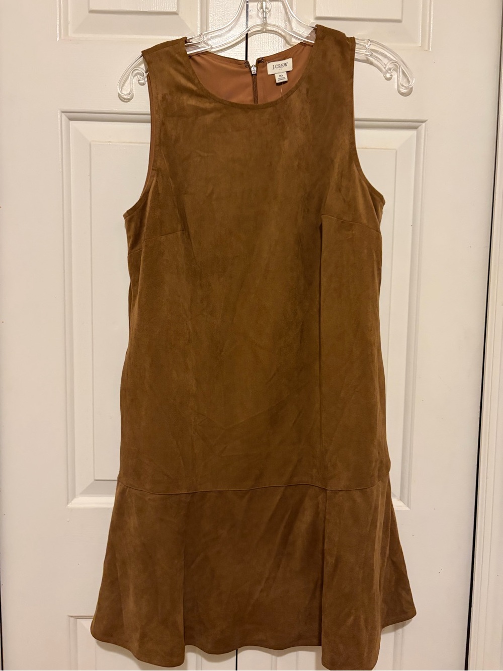 J. Crew Suede Sleeveless Mini Dress in Cognac Brown